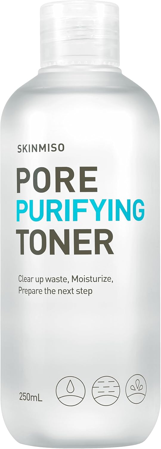 SKINMISO Pore Purifying Toner 8.4 fl oz/ 250ml with Licorice, Chives, and Marine Extracts for pH-Balancing and Deep Pore Cleansing, Made in Korea, K-Beauty
