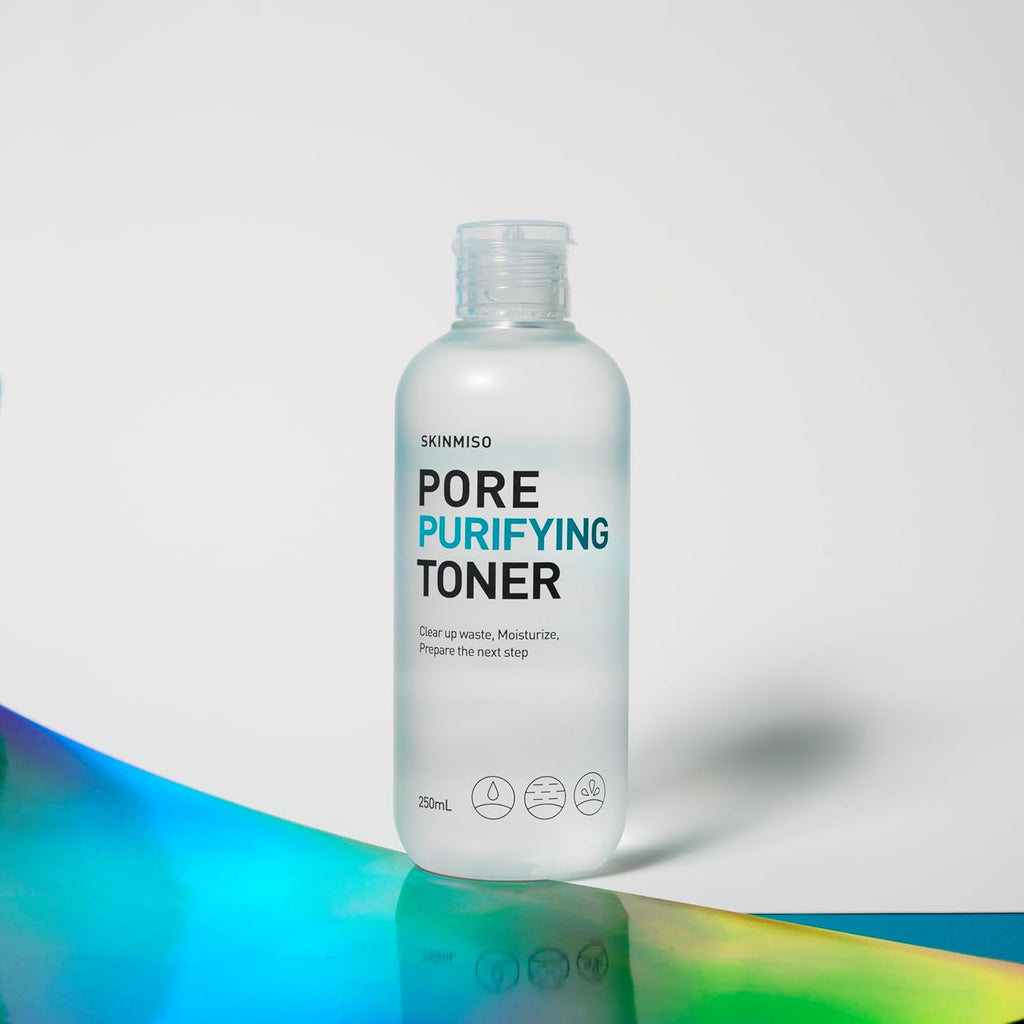 SKINMISO Pore Purifying Toner 8.4 fl oz/ 250ml with Licorice, Chives, and Marine Extracts for pH-Balancing and Deep Pore Cleansing, Made in Korea, K-Beauty
