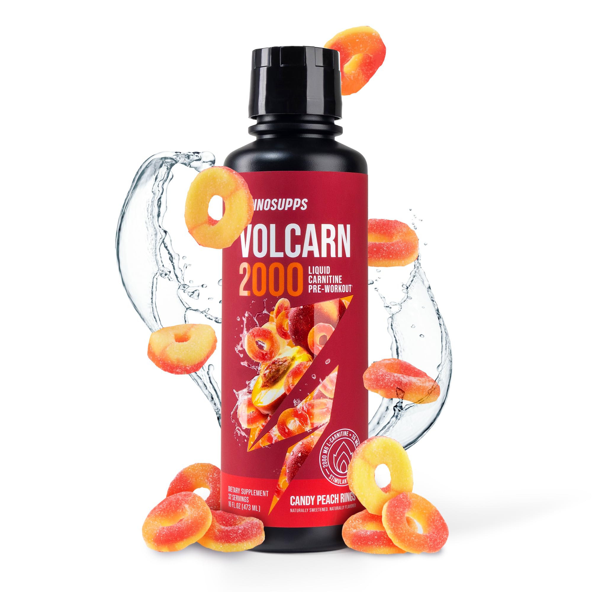 InnoSupps Volcarn 2000 - L-CARNITINE Pre-Workout Advanced Energy Liquid ATP Enhancer w/GBEEC Boosts Energy, Enhances Focus, Cognition & Supports Fat Metabolism, 32 Servings - Pink Starblast Flavor