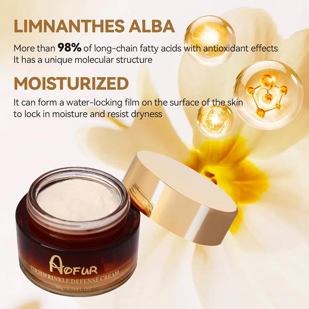 Limnanthes alba Hydrating Acid Anti-Aging Moisturizer for Face Firmwrinkle Defense Neck Cream Daily Moisturize and Care For Skin (Cream, 50g)