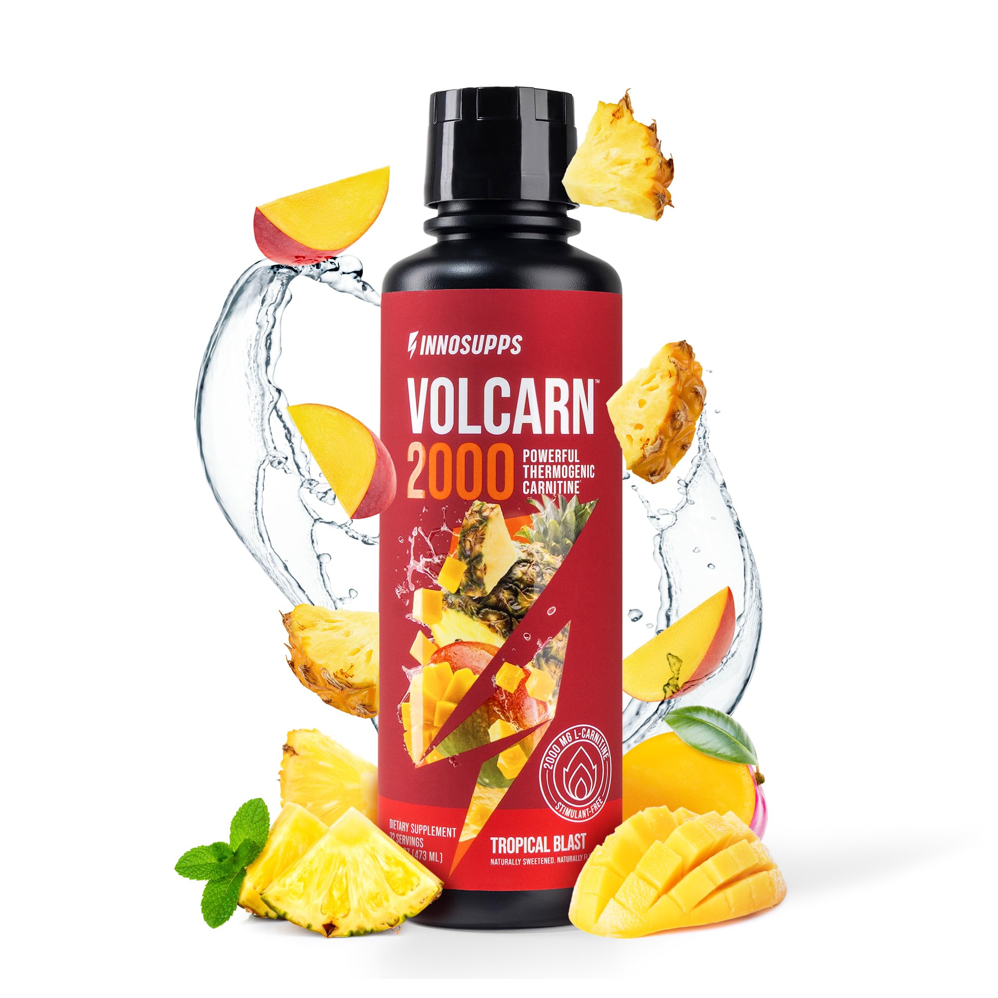 InnoSupps Volcarn 2000 - L-CARNITINE Pre-Workout Advanced Energy Liquid ATP Enhancer w/GBEEC Boosts Energy, Enhances Focus, Cognition & Supports Fat Metabolism, 32 Servings - Pink Starblast Flavor